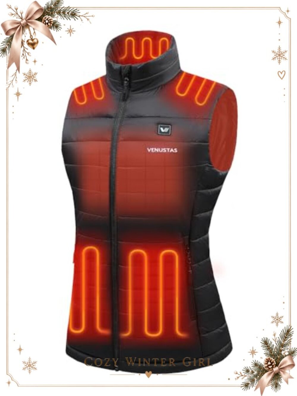 Venustas Women's Heated Vest with Battery 20H Warmth Quilted